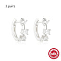 Small round geometric sterling silver stud earrings in gold and silver electroplated finishes.