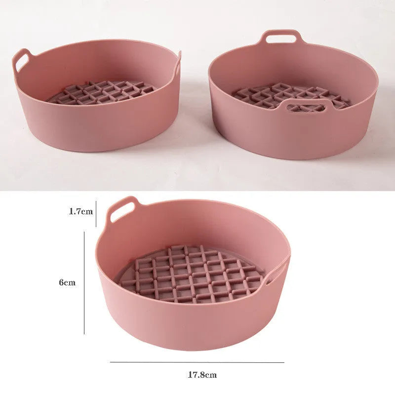 Reusable round silicone liner for air fryer 19cm nonstick BPA free dishwasher safe grey