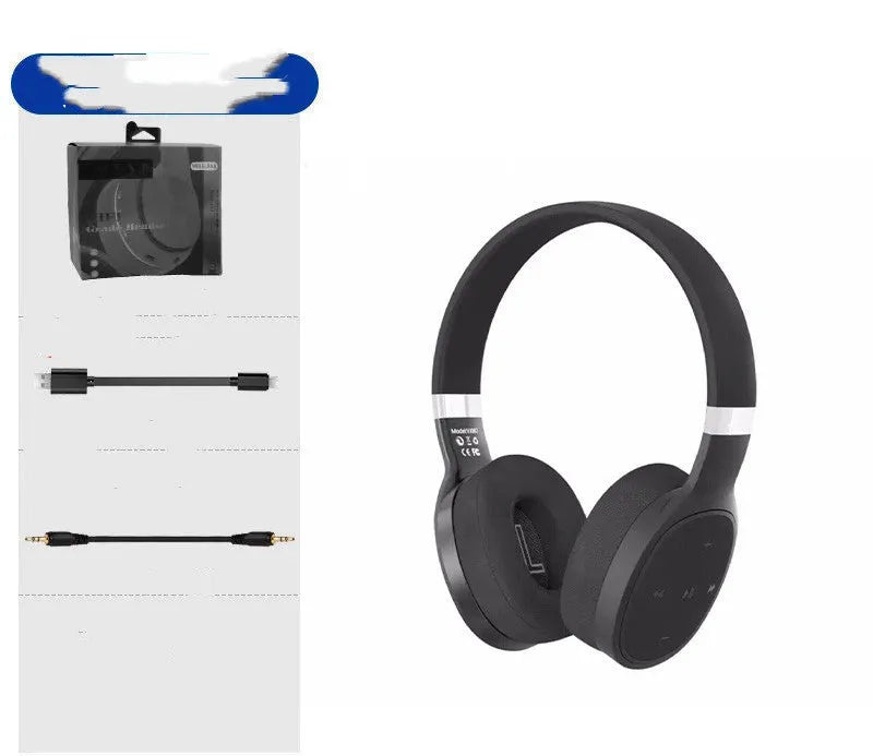True wireless Bluetooth headset in black with wired connection between earpieces