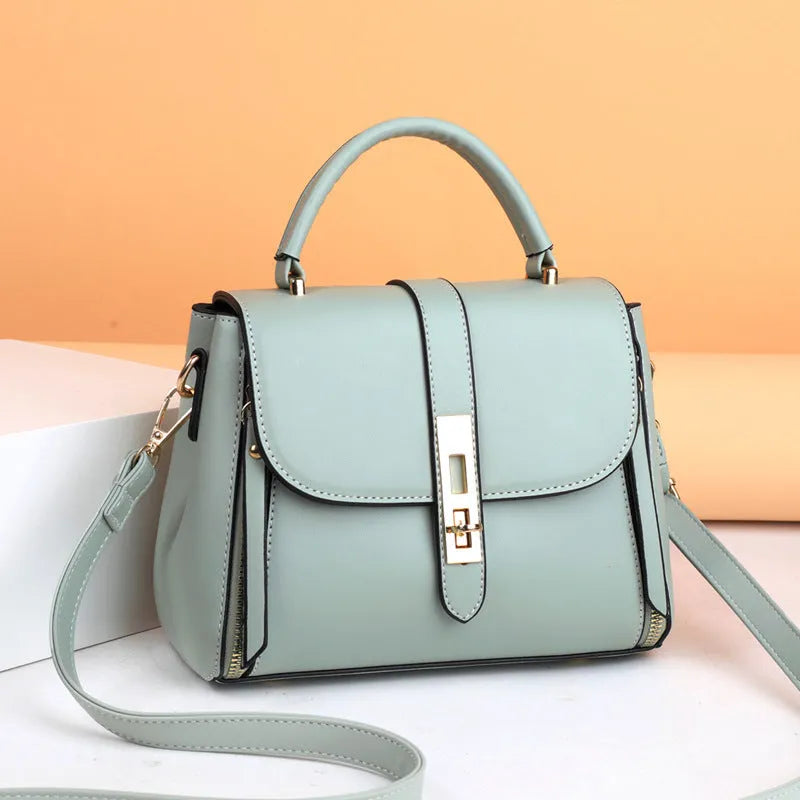 Women's soft PU square vertical shoulder bag with single strap available in black red green and blue