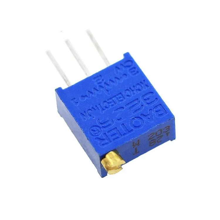 Blue multi-ring precision adjustable resistor potentiometer 20k ohm glass glaze film linear