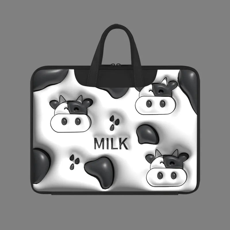 Inflatable laptop bag in PU leather with detachable suitcase strap and built-in air pillow