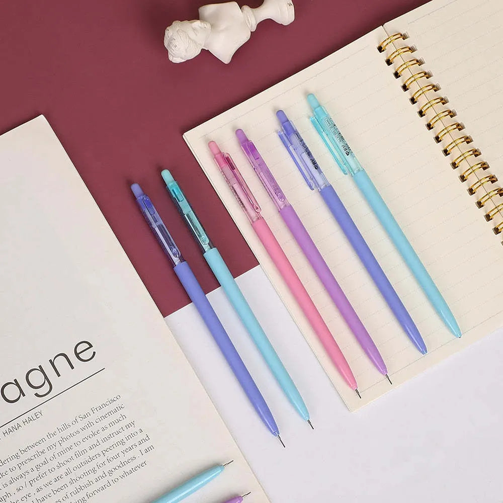 Macron Morandi coloured thin rod mechanical pencil set of 8 pencils in 4 colours with 0.5mm or 0.7mm lead