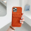 Tide Brand imitation leather iPhone case with card holder on back in khaki colour