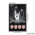 Set of 24 black French manicure false nails in short almond shape, J049 colour