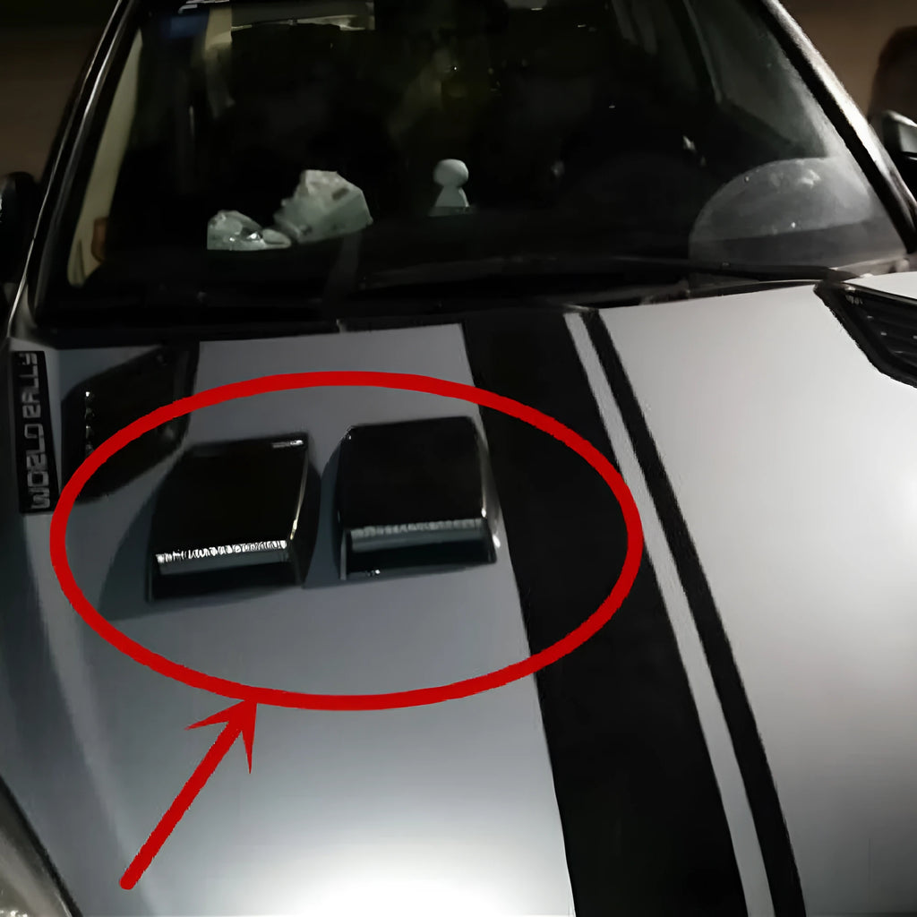Car dashboard decorative vent accessory in ABS plastic showing black, white, and silver colour options