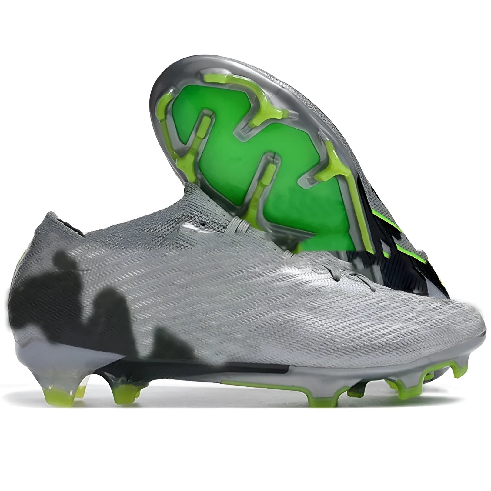 Men's low-top waterproof knitted football shoes with FG studs on a rubber sole