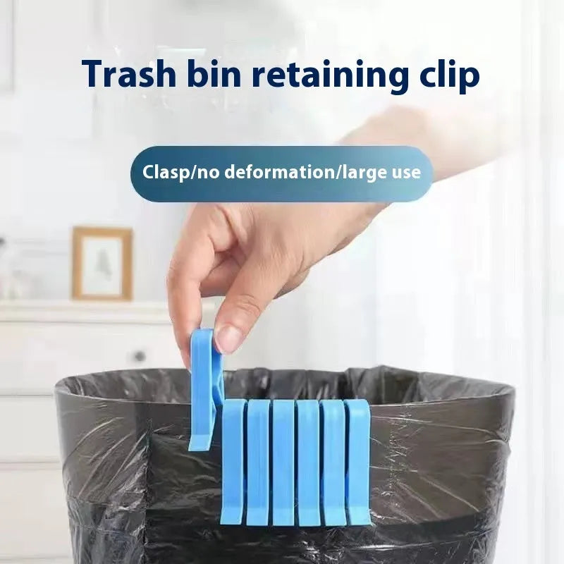 A white PP plastic non-slip fixed clip for holding bin bags to the side of a rubbish bin.