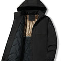 Men's waterproof windproof winter jacket in black polyester fabric
