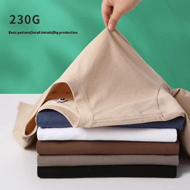 Heavy T-shirt 230g drop shoulder loose fit cotton blend in eight colour options