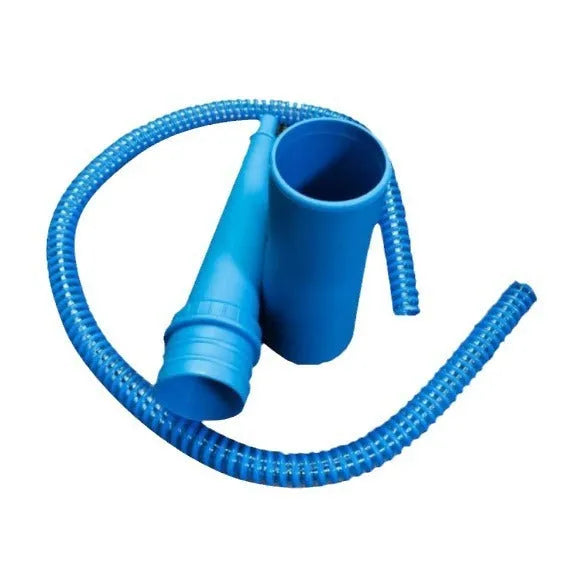 Blue vacuum cleaner suction pipe attachment with round head for washing machine dust removal, 114cm length