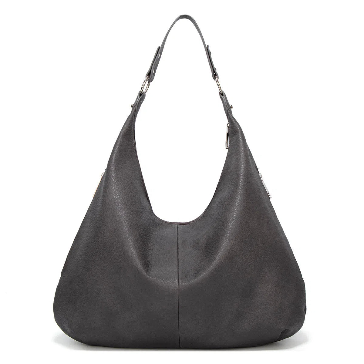 Large capacity PU commuter tote shoulder bag with polyester lining and inner pockets, horizontal square shape, single strap