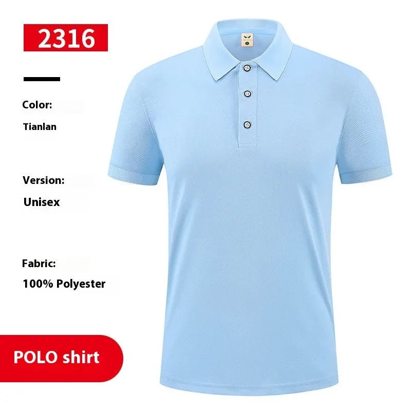 Ice silk polo shirt short sleeve pullover with advertising logo in multiple colours