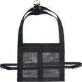 Black polyester calf weighing sling measuring 35cm by 150cm with reinforced handling points