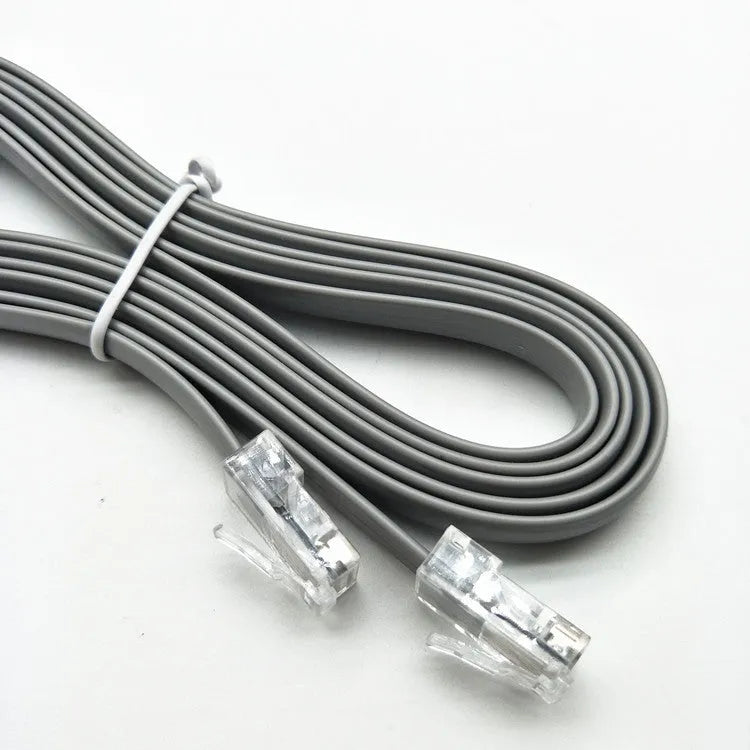 Silver grey CAT6 network cable with RJ45 connectors, 2 metres long.