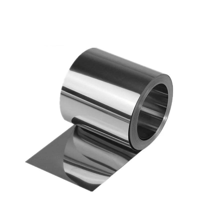 Roll of 304 stainless steel strip with leather finish for automotive detailing and trim.