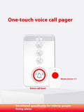 White central buzzer unit and three wireless emergency call buttons for elderly personal alarm system.