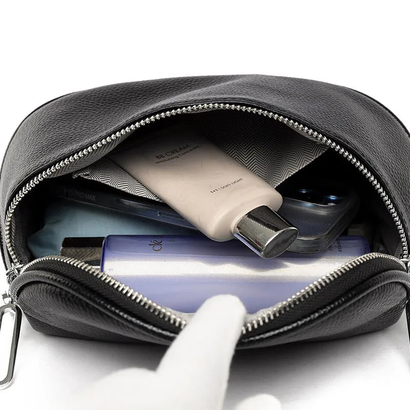 Women's saddle-shaped PU leather messenger bag in three colour options with cross-body strap