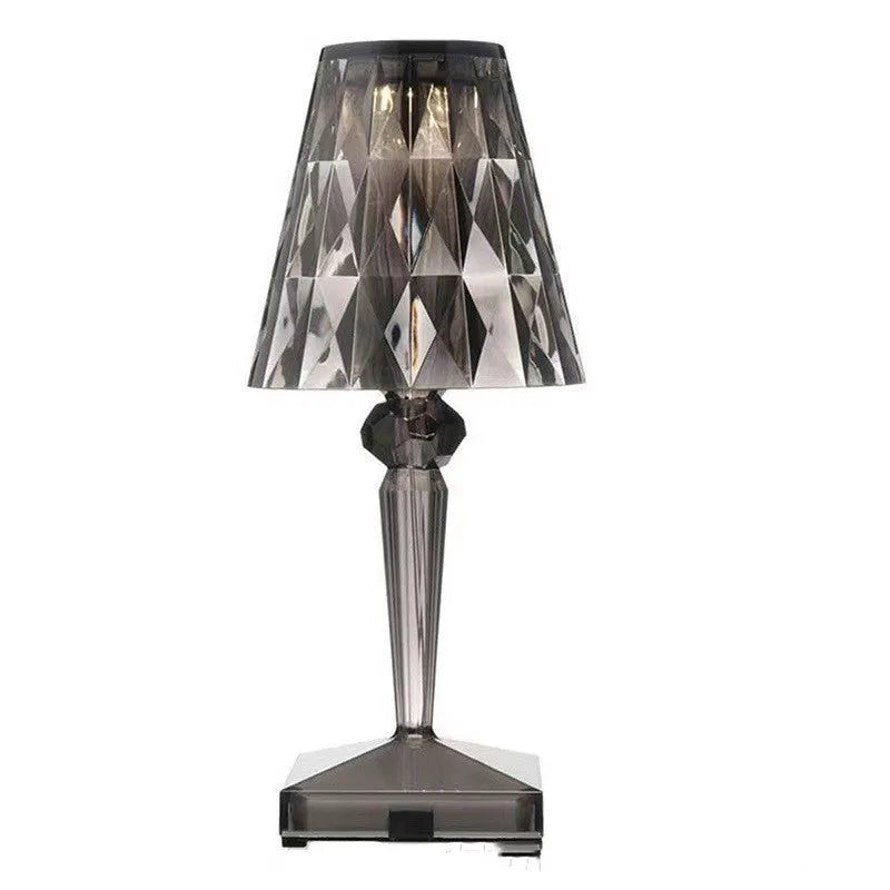 Portable rose gold touch night light with rechargeable dimming on table