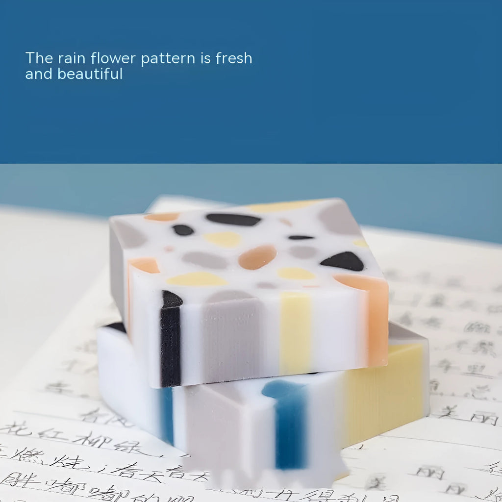 Brick-shaped natural rubber pencil eraser for traceless mark removal