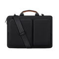 Men's black polyester laptop bag for 15.6 inch laptops, business travel style