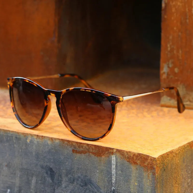 Fashion retro polarised sunglasses with UV400 protection and plastic full frame in C1 bright black with black grey lens