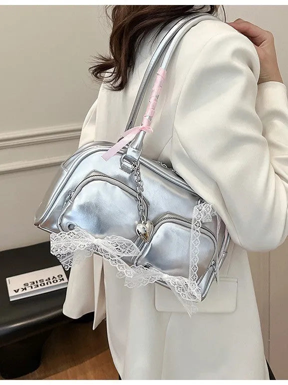 Soft PU leather casual shoulder bag with crossbody strap and internal phone compartment in beige colour