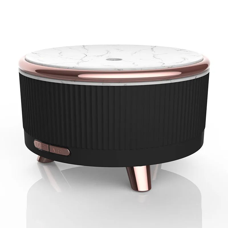 Cylinder USB charging humidifier with 500ml tank, one fog outlet, plastic body, black or green, under 36dB noise.