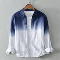 Men's casual loose fit top coat in polyester hemp blend fabric available in three colours