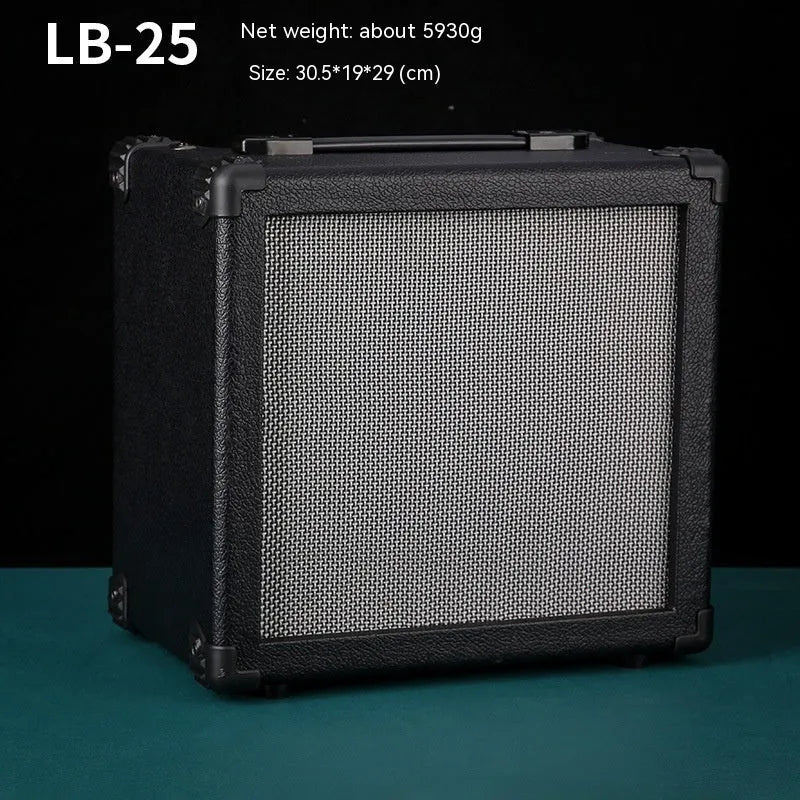 Small GA-10 10W guitar amplifier speaker with metal and plastic construction, 25x8x26cm