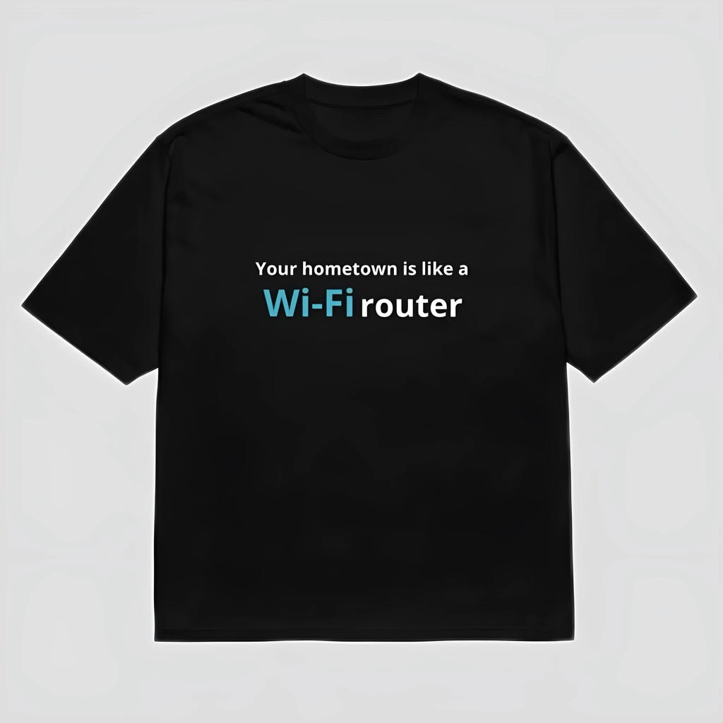 Men's black loose fit T-shirt with 3D printed cartoon design showing front graphic detail