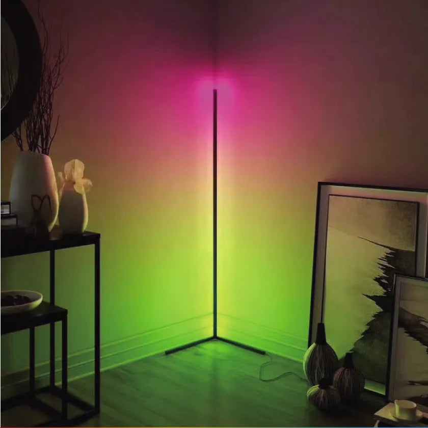 Black Symphony RGB floor lamp with remote control for music sync lighting