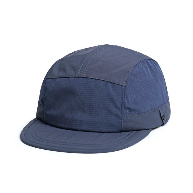Breathable dome summer cap with soft tongue peak in quick-drying polyester fabric
