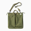 Marden Tooling medium-sized charcoal black canvas crossbody messenger bag with shoulder strap.