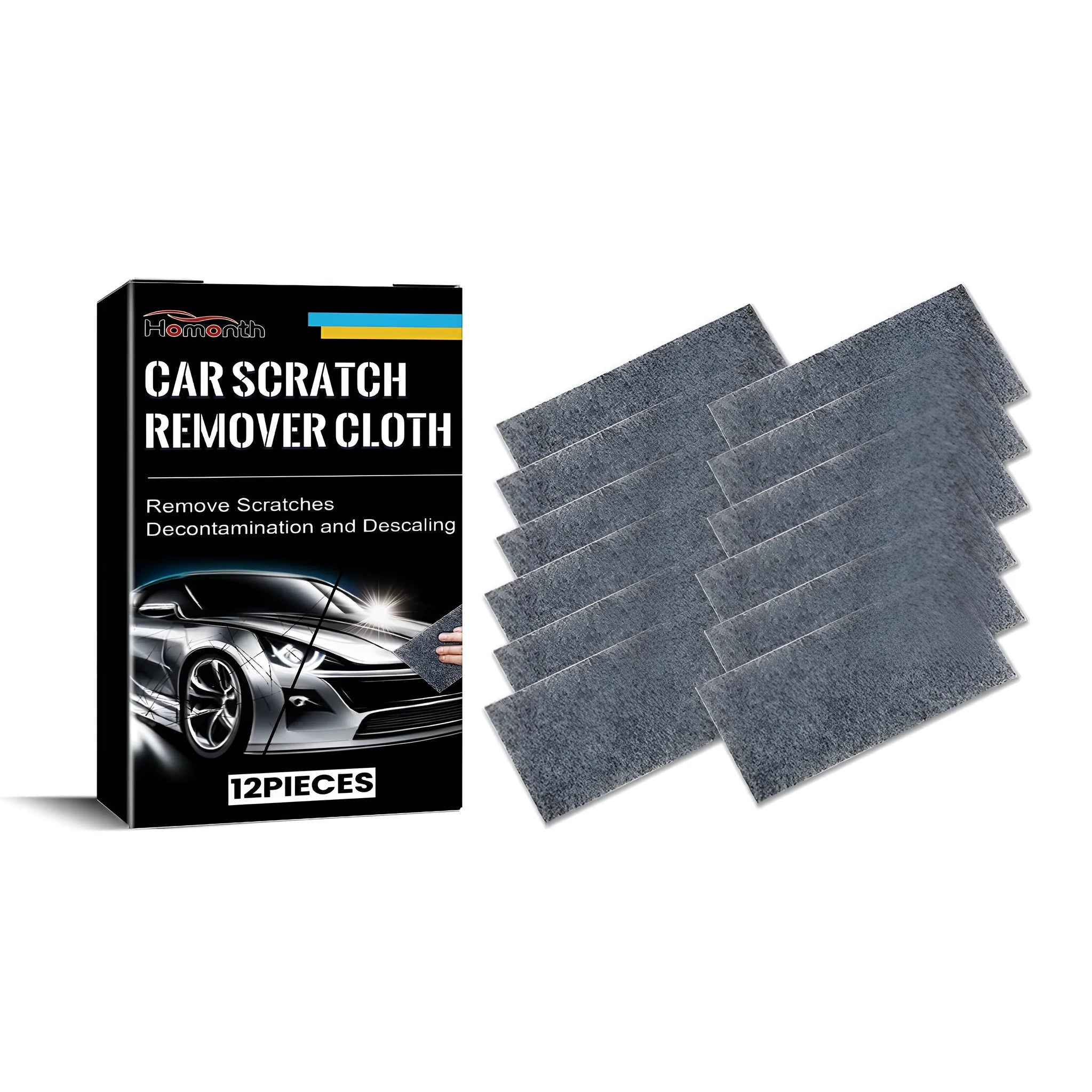 Set of twelve white 10x20cm car scratch remover microfibre cloths for automotive paintwork
