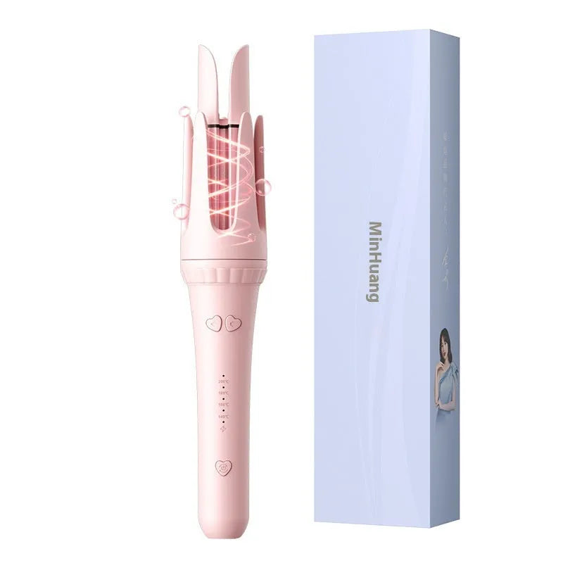 32mm automatic hair curler with anion technology in light purple colour with styling clips