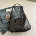 Women's textured PU leather single shoulder bag in horizontal square shape with large capacity