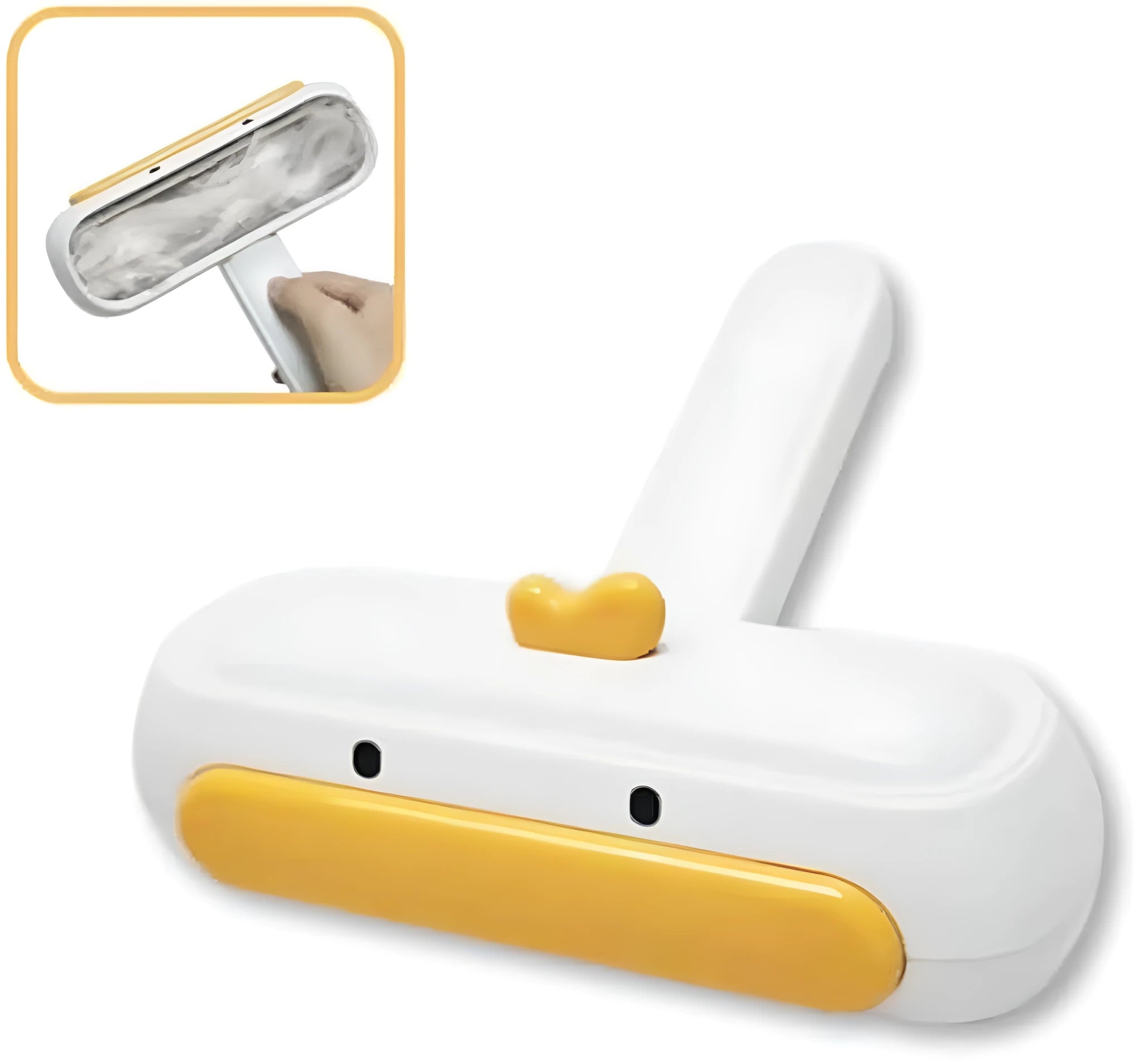 Yellow duck design portable pet hair remover with plastic body and bristles
