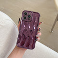 Electroplating wave stripe design protective TPU case for iPhone 17 Pro Max.