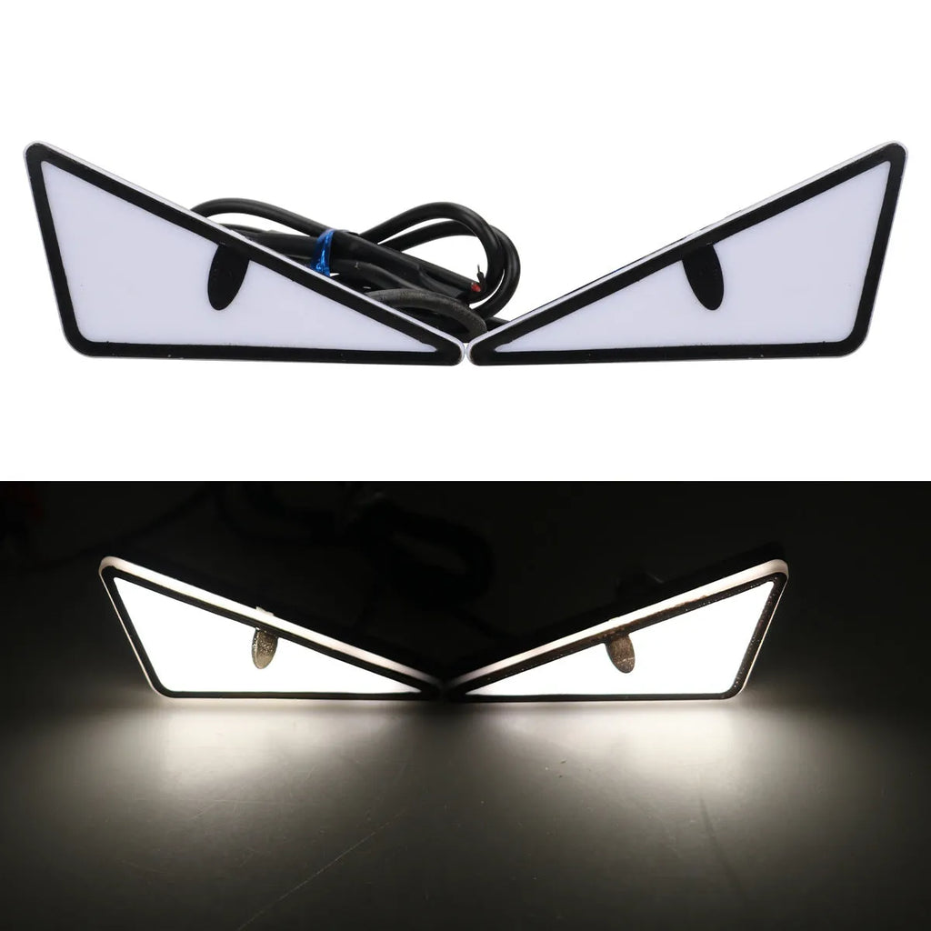 Triangle eyes motorcycle decorative light in semicircle shape plastic waterproof 12V set of two