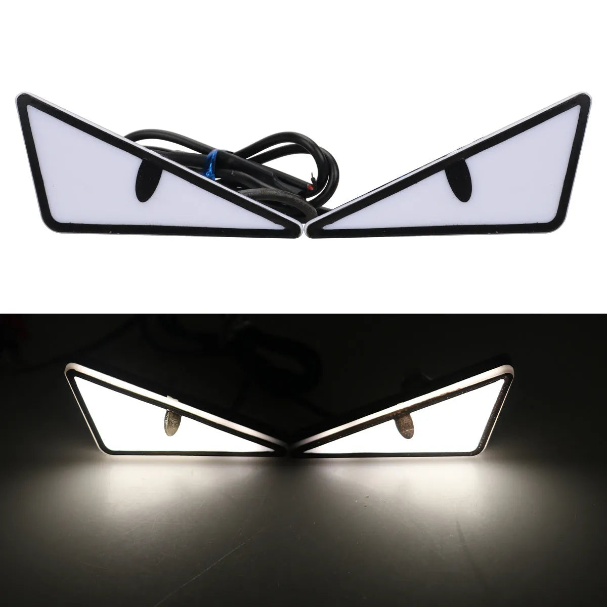 Triangle eyes motorcycle decorative light in semicircle shape plastic waterproof 12V set of two