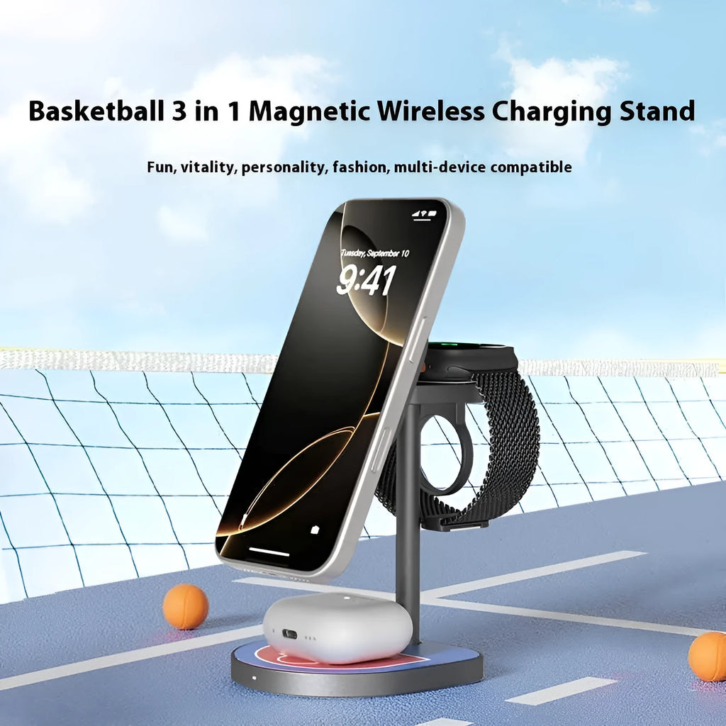 Three-in-one magnetic wireless charger aluminium alloy X85 in three colour options