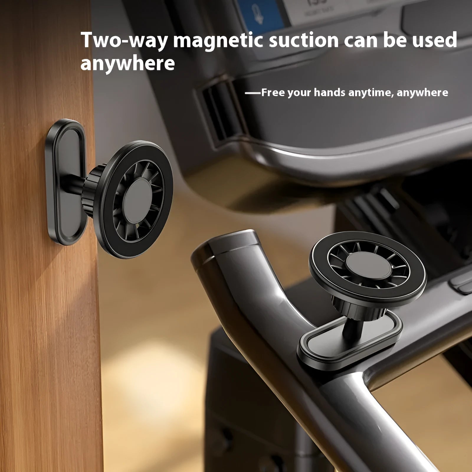 Double-sided magnetic outdoor photography bracket with plastic construction and universal clip