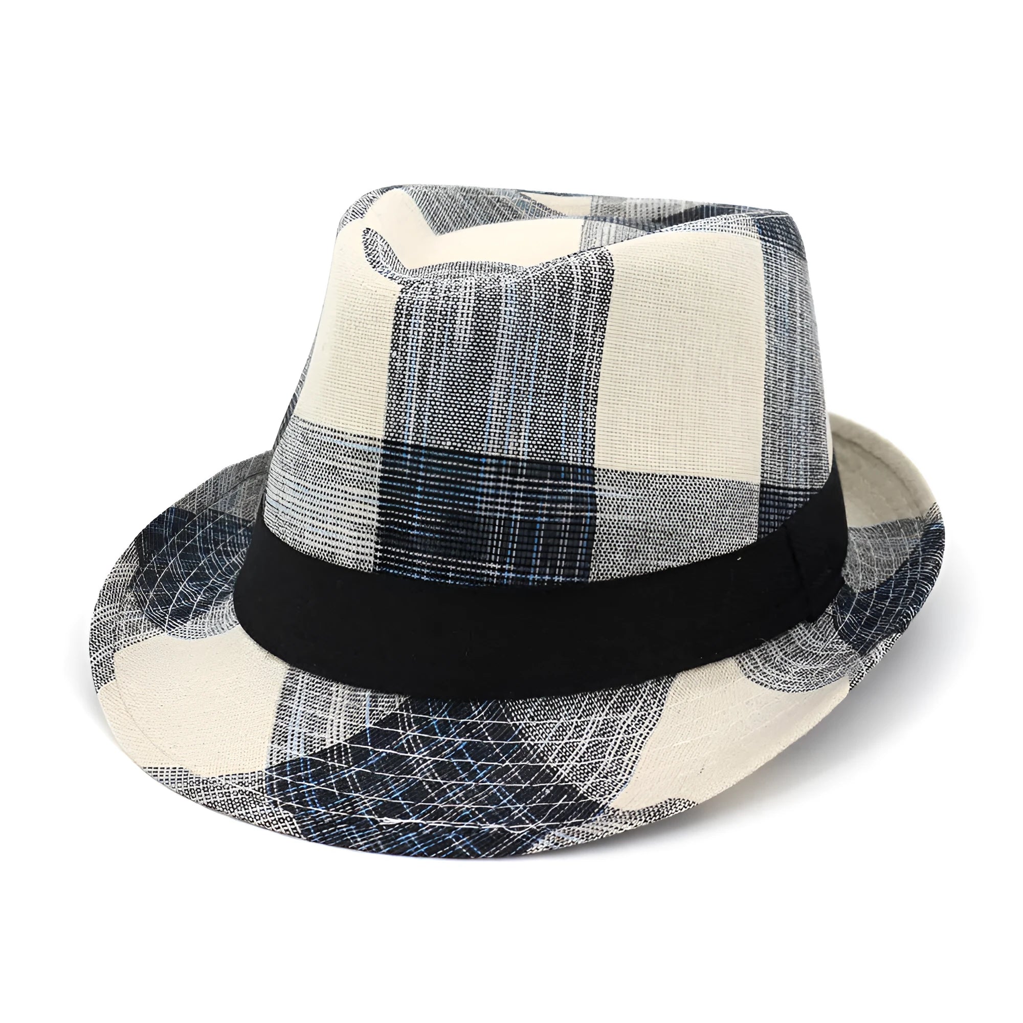 Polyester bell crown sun hat in blue colour showing 12cm crown height and 4.5cm brim
