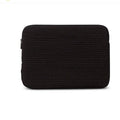 Black and white cotton cloth clutch-style laptop bag with internal coin pocket for anti-seismic tablet protection.