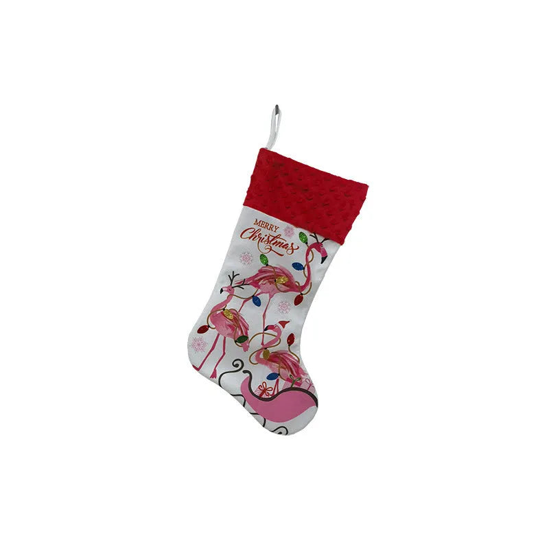 Cloth Christmas stocking measuring 46x28 cm in American holiday style