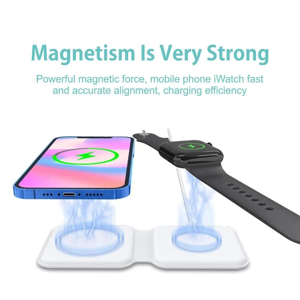 2 in 1 magnetic absorption wireless charging pad, 15W quick charging, Micro USB, Black or White
