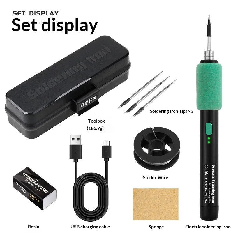 15W portable spot welding pen tool with rubber handle and USB charging interface