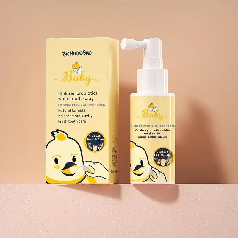 Children's probiotics white teeth cleaning spray bottle in strawberry or orange flavour, 40ml