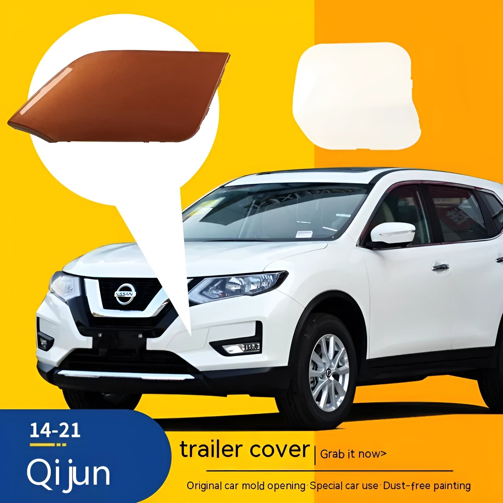 Nissan Qashqai front bumper replacement cover for 2014-2021 models in plastic.